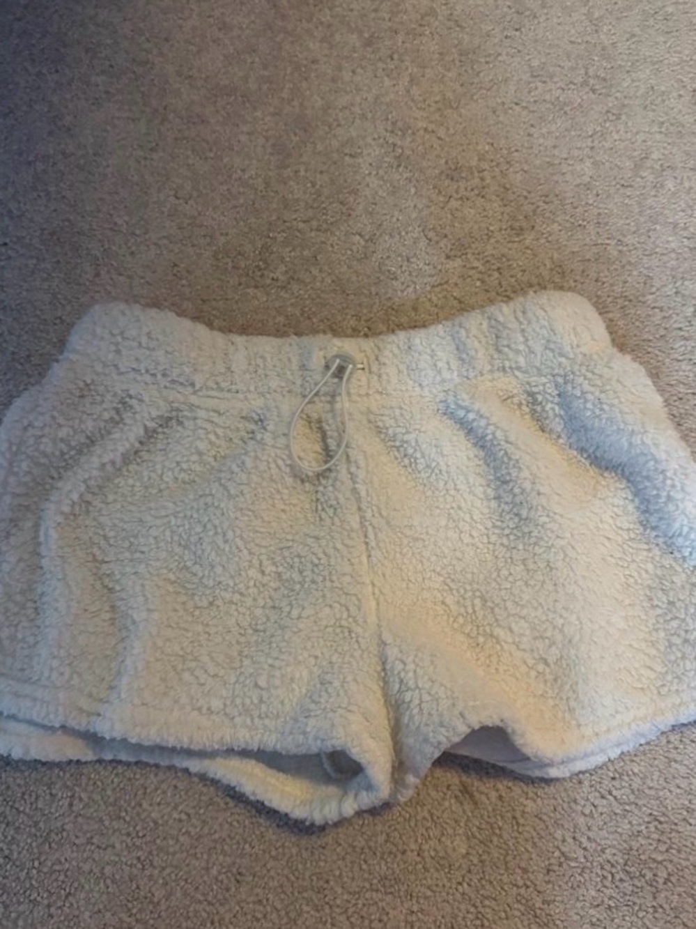 No Boundaries Cream Sherpa Athletic Lounge Shorts